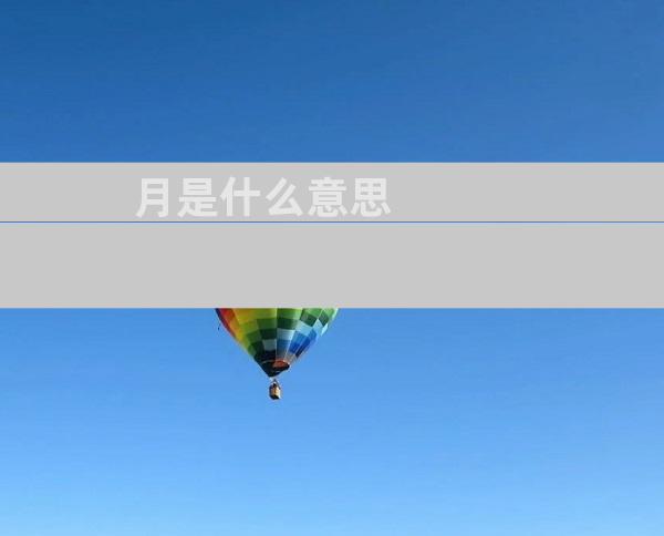 月是什么意思