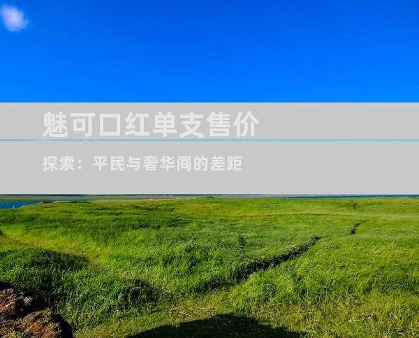 魅可口红单支售价探索：平民与奢华间的差距